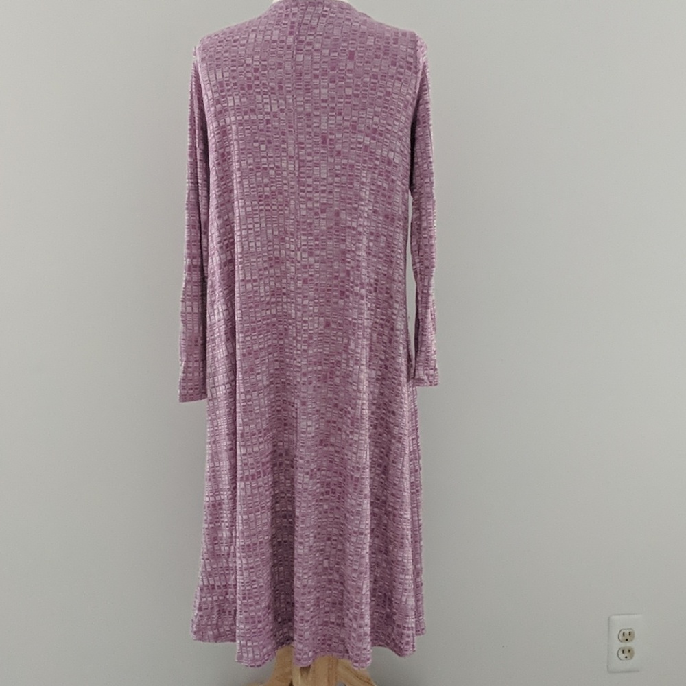 LuLaRoe Sarah Ribbed Striped Robe Long Cardigan - Picture 4 of 6